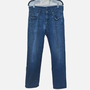 7 For All Mankind Straight Leg Blue Jeans Size 33x32